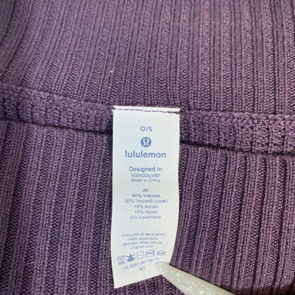 Lululemon Oversized Waffle Knit Poncho Sweater Purple O/S - Picture 7 of 7